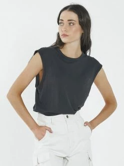 Thrills Co. 1% For The Planet Hemp Paper Rib Tank - Black