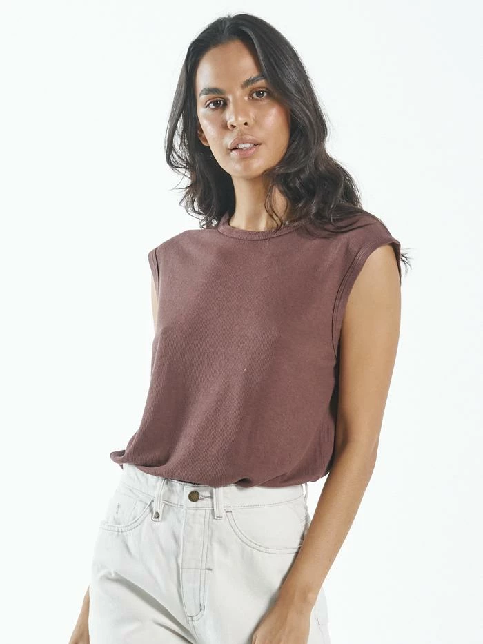 Thrills Co. Hemp Paper Rib Tank - Mahogany 3 Thrills Co. Hemp Paper Rib Tank - Mahogany