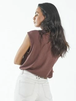 Thrills Co. Hemp Paper Rib Tank - Mahogany