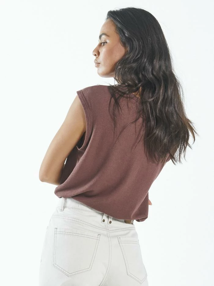 Thrills Co. Hemp Paper Rib Tank - Mahogany 4 Thrills Co. Hemp Paper Rib Tank - Mahogany