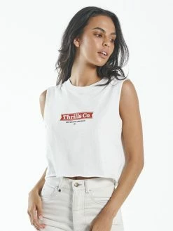 Thrills Co. 1% For The Planet Brigade Crop Muscle - Dirty White