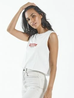 Thrills Co. 1% For The Planet Brigade Crop Muscle - Dirty White
