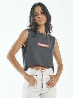 Thrills Co. Brigade Crop Muscle - Merch Black