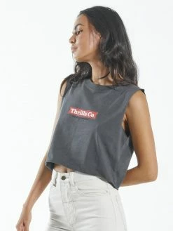 Thrills Co. Brigade Crop Muscle - Merch Black