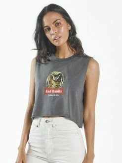 Thrills Co. King Habits Crop Muscle - Merch Black