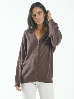 Thrills Co. Sweaters & Fleece Vapour Cardigan - Mahogany