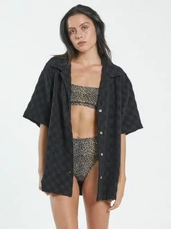 Thrills Co. 1% For The Planet Aalto Terry Bowling Shirt - Black