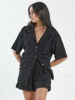 Thrills Co. 1% For The Planet Aalto Terry Bowling Shirt - Black