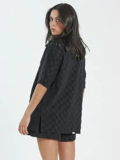 Thrills Co. 1% For The Planet Aalto Terry Bowling Shirt - Black