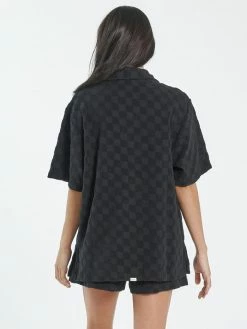 Thrills Co. 1% For The Planet Aalto Terry Bowling Shirt - Black