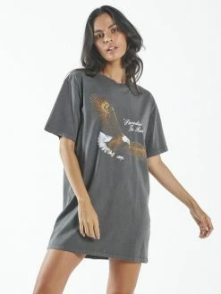 Thrills Co. Not In Arizona Anymore Merch Fit Tee Dress - Merch Black Dresses