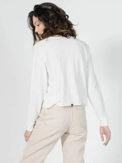 Thrills Co. Truckin' Crop LS Tee - Dirty White