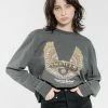 Thrills Co. Wings Of Steel Merch Crop LS Tee - Merch Black