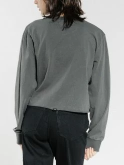 Thrills Co. Wings Of Steel Merch Crop LS Tee - Merch Black