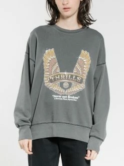 Thrills Co. Sweaters & Fleece Wings Of Steel Slouch Crew - Merch Black