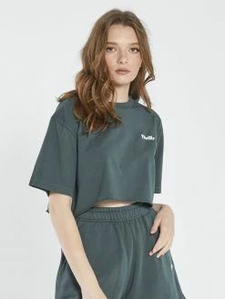 Thrills Co. Thrills Limitless Merch Super Crop Tee - Deep Forest 1% For The Planet