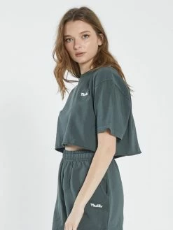 Thrills Co. Thrills Limitless Merch Super Crop Tee - Deep Forest 1% For The Planet