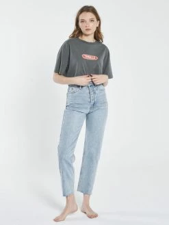 Thrills Co. New Arrivals Red Pill Merch Super Crop Tee - Merch Black