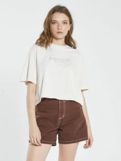 Thrills Co. Extension Merch Fit Crop Tee - Heritage White