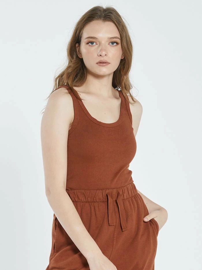 Thrills Co. Hemp Retro Tank - Coffee 3 Thrills Co. Hemp Retro Tank - Coffee