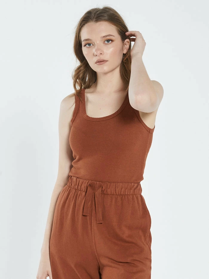 Thrills Co. Hemp Retro Tank - Coffee 5 Thrills Co. Hemp Retro Tank - Coffee