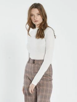 Thrills Co. 1% For The Planet Hemp Paper Rib LS Turtle Neck - Unbleached