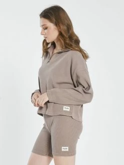 Thrills Co. Hiatus Waffle 3/4 Zip Pullover - Yak 1% For The Planet