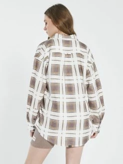 Thrills Co. New Arrivals Fire Rose Oversized Flannel Shirt - Plum