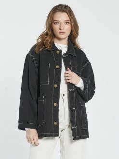 Thrills Co. Workshop Quilted Jacket - Black Workwear