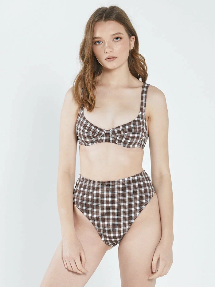 Thrills Co. Studio High Cut Bikini Bottom - Washed Cocoa 1% For The Planet 5 Thrills Co. Studio High Cut Bikini Bottom - Washed Cocoa 1% For The Planet