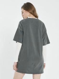 Thrills Co. New Arrivals Turbulent Box Fit Tee Dress - Merch Black