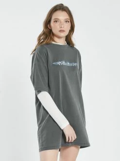 Thrills Co. New Arrivals Turbulent Box Fit Tee Dress - Merch Black