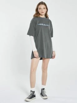 Thrills Co. New Arrivals Turbulent Box Fit Tee Dress - Merch Black