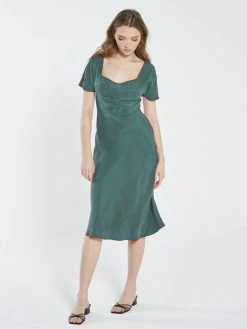 Thrills Co. Kayla Bias Dress - Deep Forest