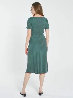 Thrills Co. Kayla Bias Dress - Deep Forest